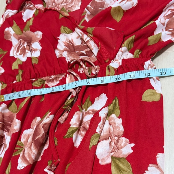 3/$10 Heart Hips Red Floral High Low Dress - Picture 5 of 8